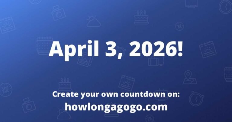 How Many Days Until April 3rd 2026