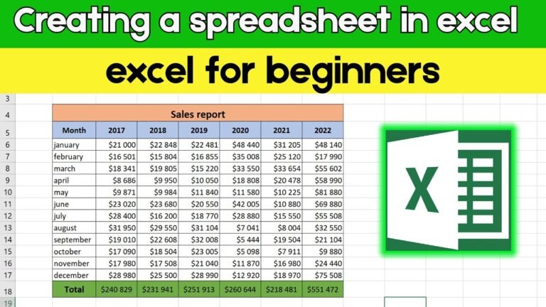 How To Create A Spreadsheet In Excel