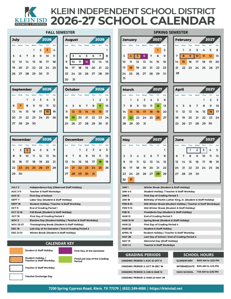 Klein ISD Calendar 27 28: What You Need to Know for the Academic Year
