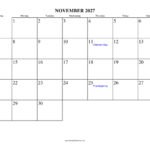 November 2027 Calendar: Your Ultimate Guide to Thanksgiving