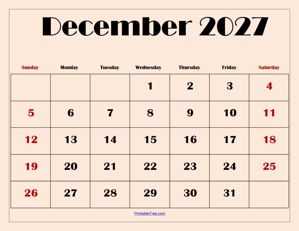 Your Ultimate Calendar for December 2027: Plan Like a Pro