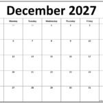 Blank Calendar December 2027 Free Printable: Your Ultimate Planning Tool