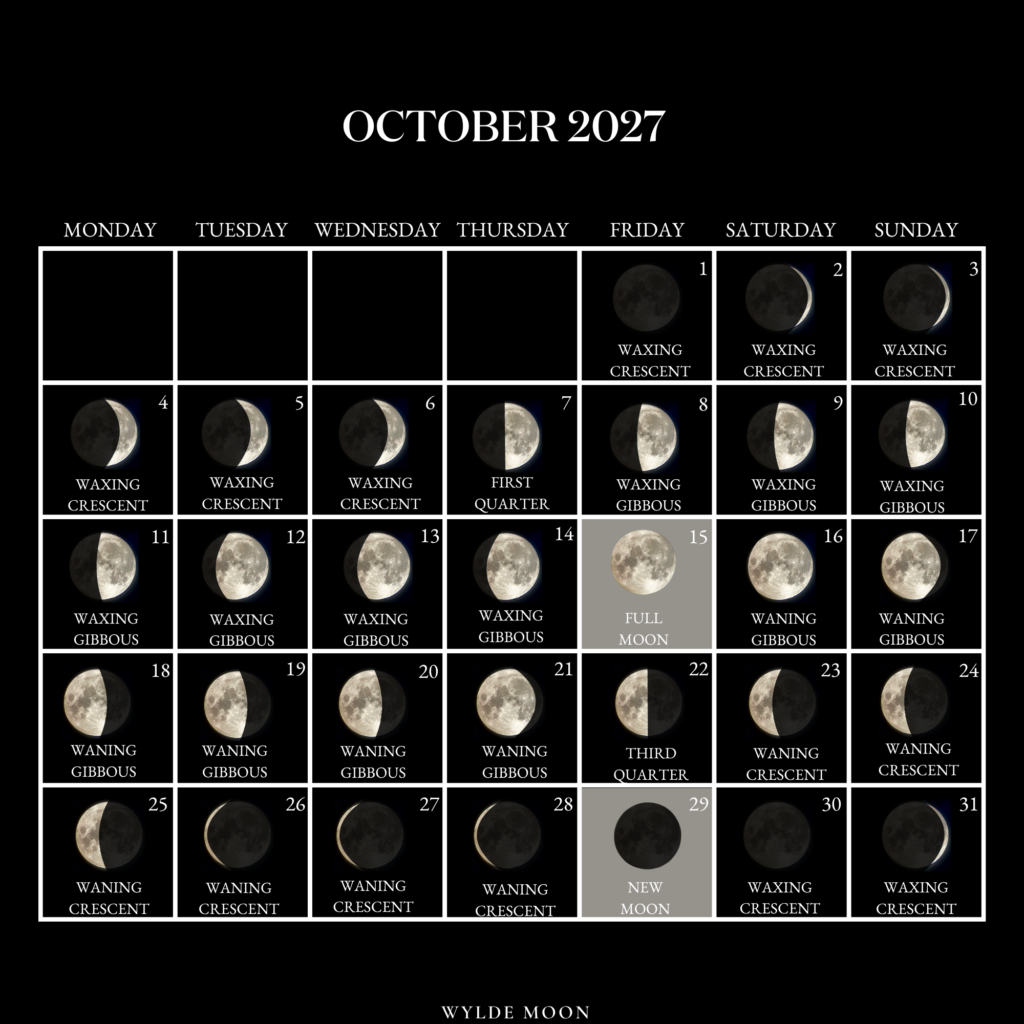 Moon Phase Calendar October 2027: Your Ultimate Guide to Lunar Magic