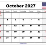 Grab Your Free Printable Calendar for October 2027: Stay Organized in Style!