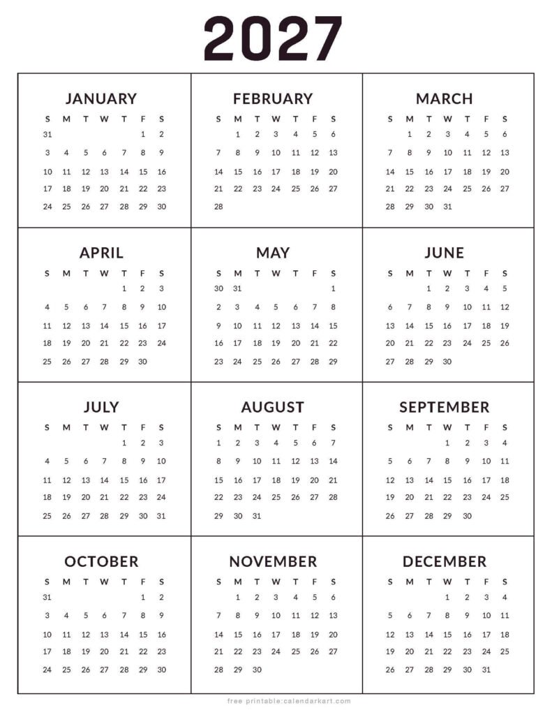 Your Ultimate Guide to the Best Free Wall Calendar 2027 Downloads