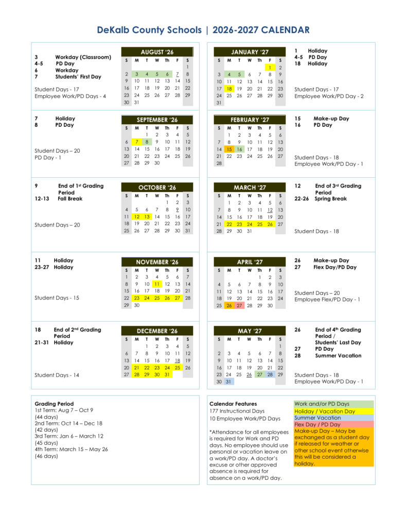 Dekalb County Schools Calendar 27-28: What You Need to Know Now