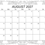 Blank August 2027 Calendar Printable PDF: Your Ultimate Planning Companion