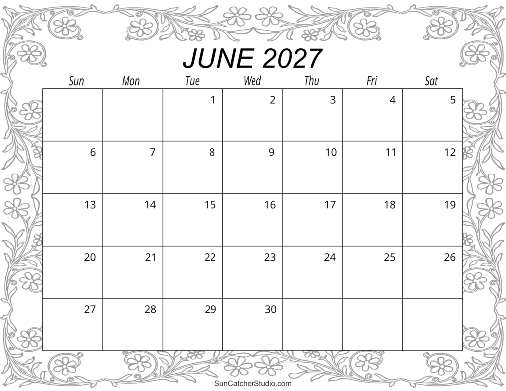 Blank June 2027 Calendar Printable: Your Ultimate Planning Companion