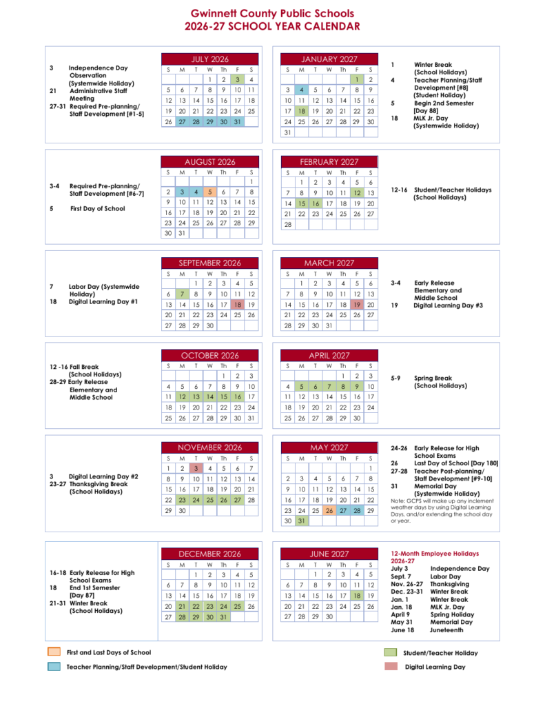 Everything You Need to Know About the GCPS Calendar 27-28 School Year
