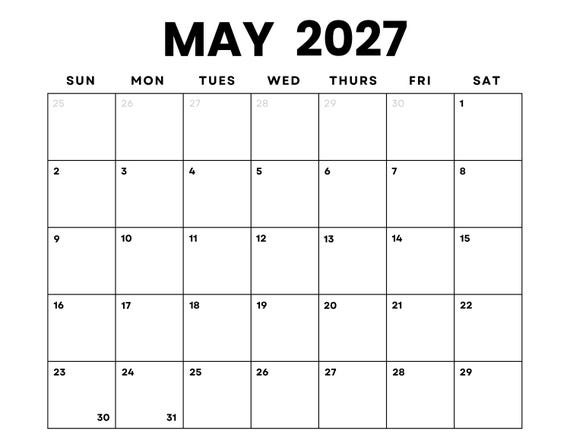 Monthly Calendar May 2027: Your Ultimate Guide to Planning the Month