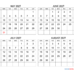 Your Ultimate May to August 2027 Calendar Printable Guide
