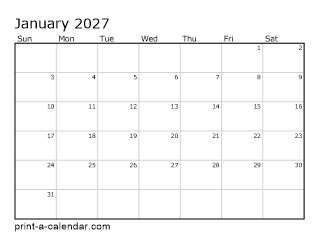 Blank Calendar Printable 2027: Your Ultimate Free Planning Tool